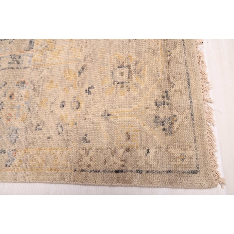 ECARPETGALLERY Hand-knotted Modern Oushak Light Grey Wool Rug - 7'10 x 9'7