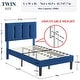 preview thumbnail 38 of 70, Kids Bed Frame, Height Adjustable Upholstered Bed, Twin Size Bed Set of 2