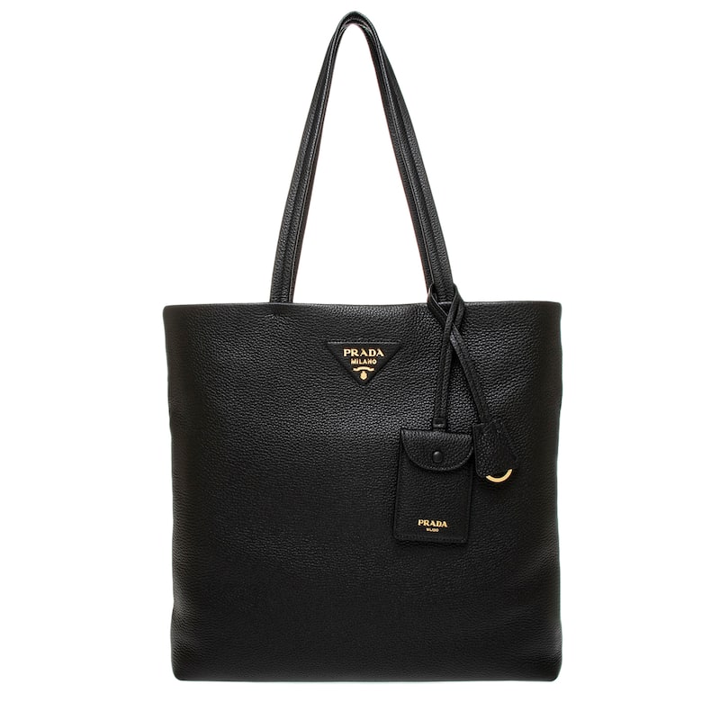 Prada Large Leather Tote - Black