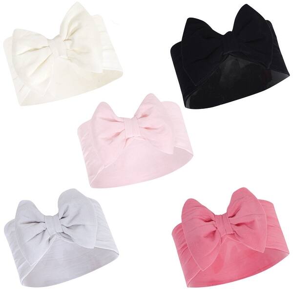 slide 1 of 1, Hudson Baby Infant Girl Headbands 5pk, Cream, 0-24 Months - Cream Cream - 0-24 Months