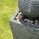 preview thumbnail 29 of 39, Glitzhome 31.75"H Polyresin Sphere Pedestal Outdoor Fountain With Pebbles Pump LED Light