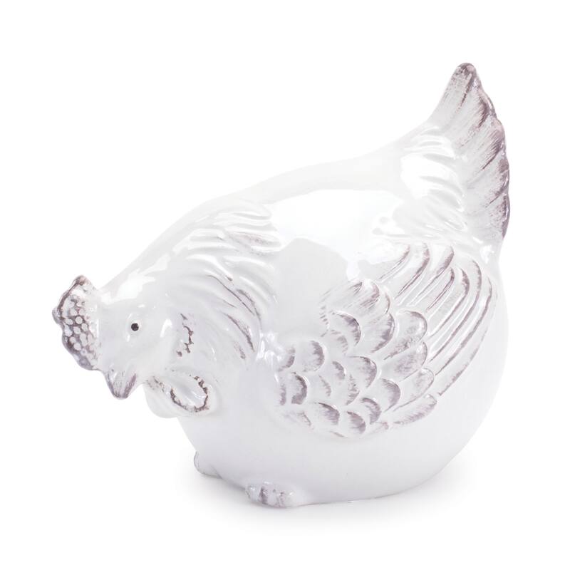 Ceramic Resting Chicken Figurines - 5" - Set of 6
