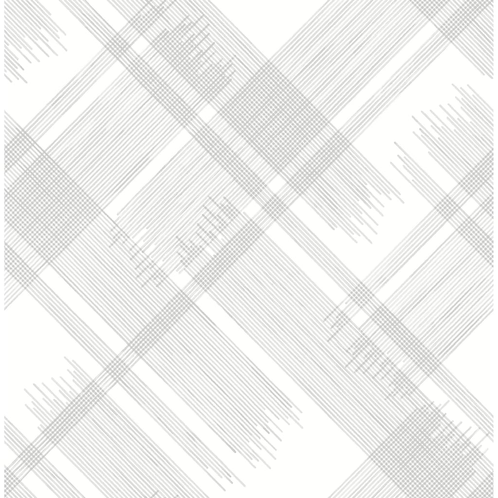 A-Street Prints Zag Grey Modern Plaid Wallpaper