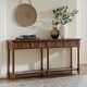 preview thumbnail 12 of 26, HUALAL HOME Dennis Farmhouse Modern 2-Drawers Wood Console Table with Solid Wood Legs Walnut