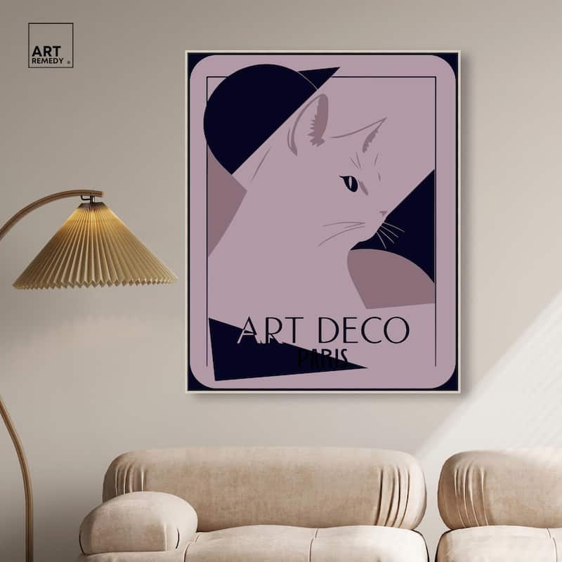 Cat Deco Canvas by Art Remedy