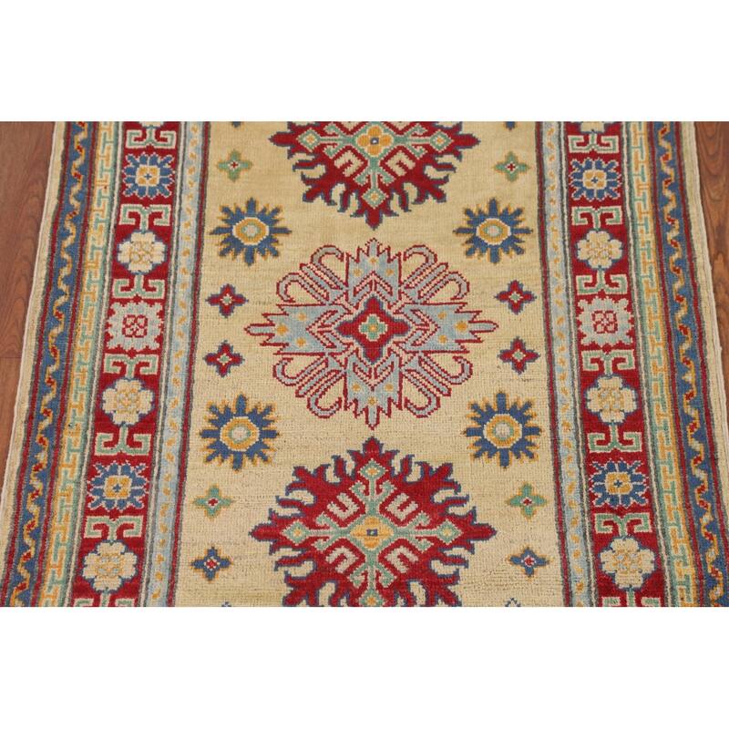Yellow Kazak Oriental Accent Rug Handmade Wool Carpet - 2'9" x 4'3"