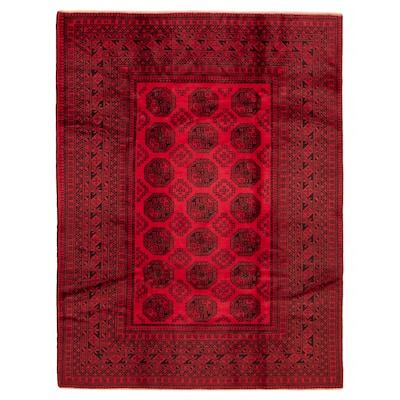 ECARPETGALLERY Hand-knotted Akhjah Red Wool Rug - 6'8 x 8'8