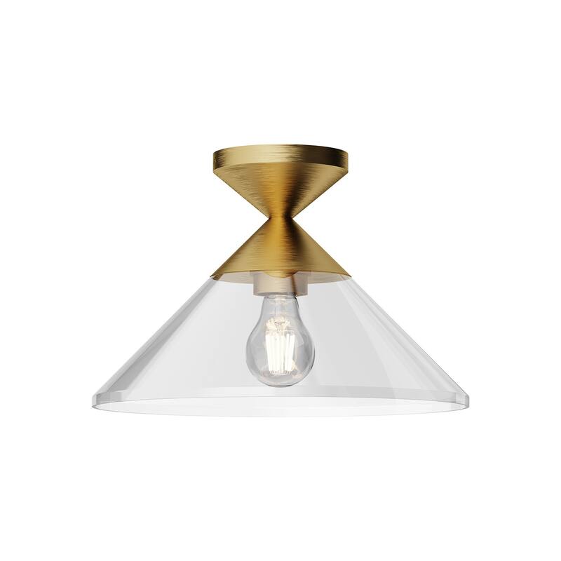 Alora Lighting SF521012 Mauer 16" Wide Flush Mount Ceiling Fixture - Brushed Gold / Clear Glass