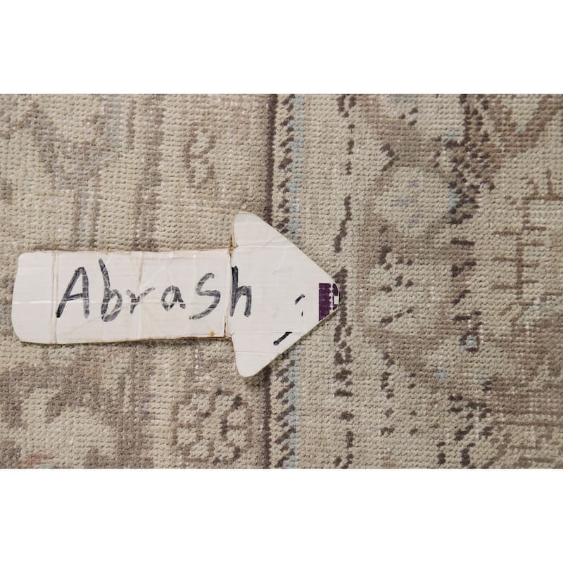 Muted Distressed Tabriz Vintage Persian Area Rug Handmade Wool Carpet - 9'7" x 12'5"