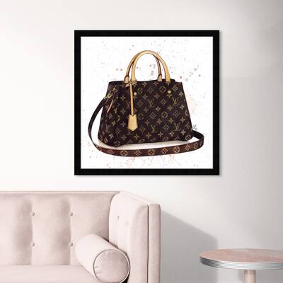 Oliver Gal 'Doll Memories -Details Bag' Fashion and Glam Framed Wall Art Prints Handbags - Brown, Brown