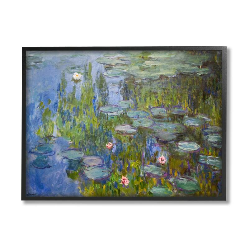 Stupell Monet Impressionist Lilly Pad Pond Painting, 11 x 14, Design By Artist Claude Monet - Multi-Color - 11 x 14 - Black