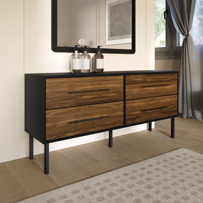 CraftPorch Transitional 4-Drawers Wooden Dresser