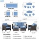 preview thumbnail 94 of 92, OVIOS 5-piece Patio Furniture Wicker Outdoor High-back Seating Set