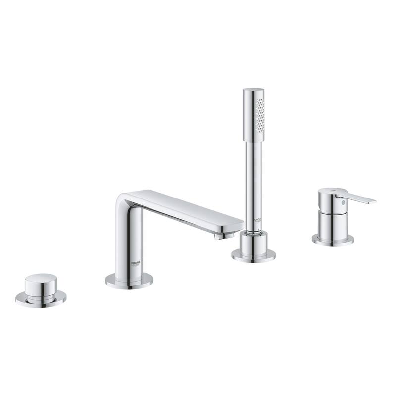 Grohe Lineare Deck Mounted Tub Filler with Built-In Diverter - - Starlight Chrome