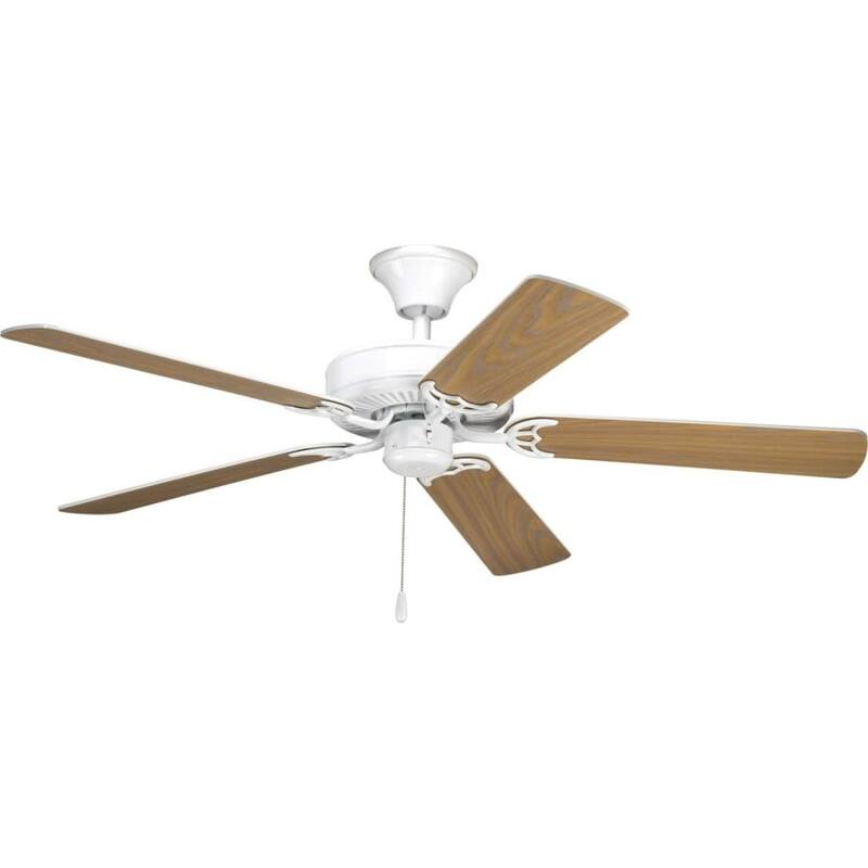 Progress Lighting Air Pro 52" 5 Blade Ceiling Fan - White