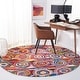preview thumbnail 1 of 11, SAFAVIEH Fiesta Shag Rolanda Abstract Rug 4' Round - Multi - Round