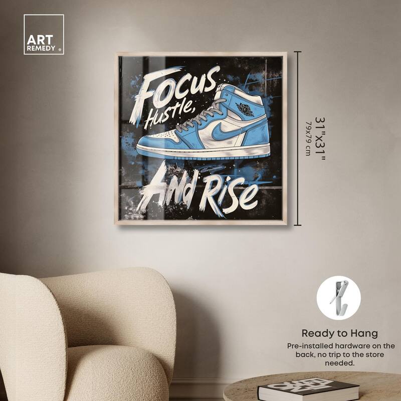 Hustle and Rise Sneaker Shadowbox by Art Remedy