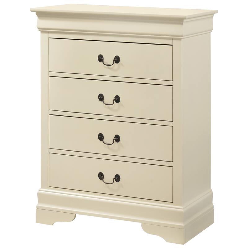 Passion Furniture Louis Phillipe Cherry 4 Drawer Chest of Drawers - 31"L x 16"W x 41"H
