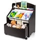 preview thumbnail 15 of 14, Kids Wooden Toy Storage Unit Organizer with Rolling Toy Box and Plastic Bins - 25" x 15" x 30" (L x W x H)