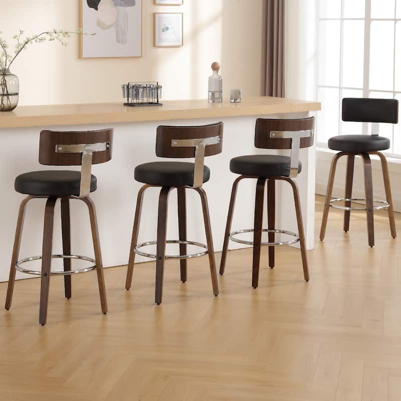 Faux Leather Upholstered Swivel Counter/ Bar Stools Set of 1/2/4