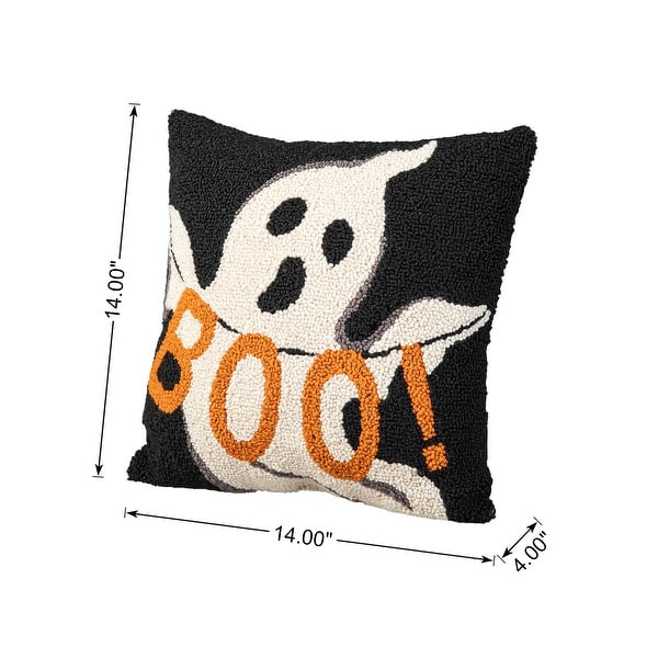 Glitzhome 14"L Polyester Halloween Ghost BOO Pillow
