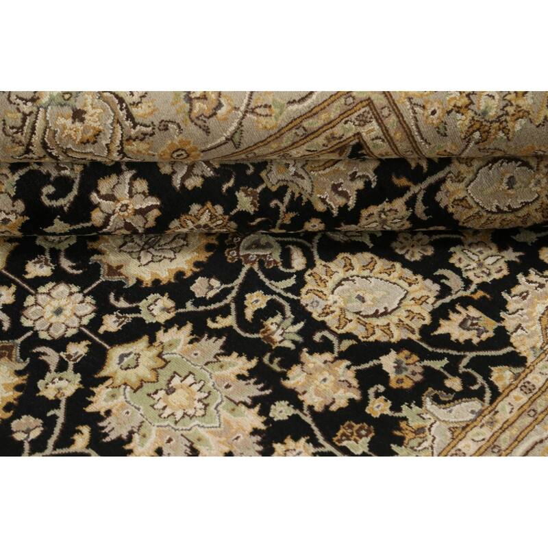 Wool/ Silk Floral Oriental Tabriz Vegetable Dye Area Rug Hand-knotted - 6'1" x 9'1"