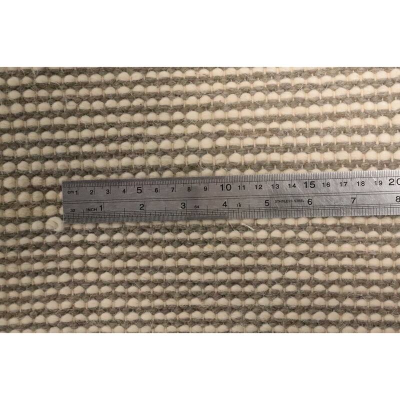 Hand Knotted Oriental 100% Wool Carpet Modern Geometric Greys & Charcoal Modern Gotti Design Area Rug - 7' 3'' X 4' 11''