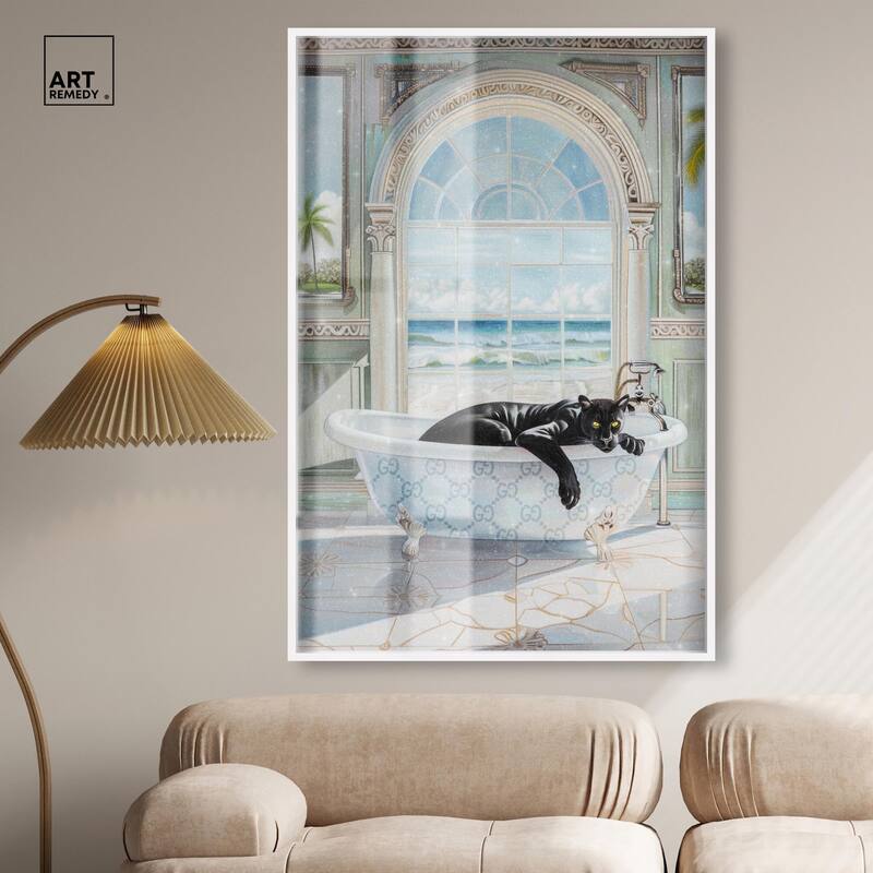 Panther Arch Bathroom Glam Shadowbox by Art Remedy