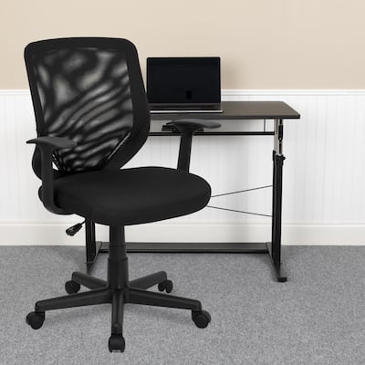 Mid-Back Mesh Tapered Back Swivel Task Office Chair with T-Arms