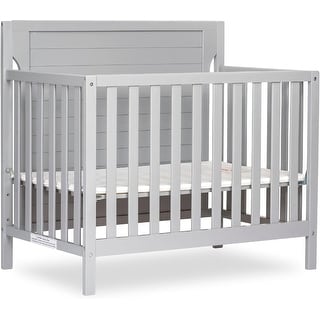 Dream On Me Bellport 4 in 1 Convertible Mini/ Portable Crib I Mini Baby Crib I Includes 1.5 Mattress - Pebble Grey