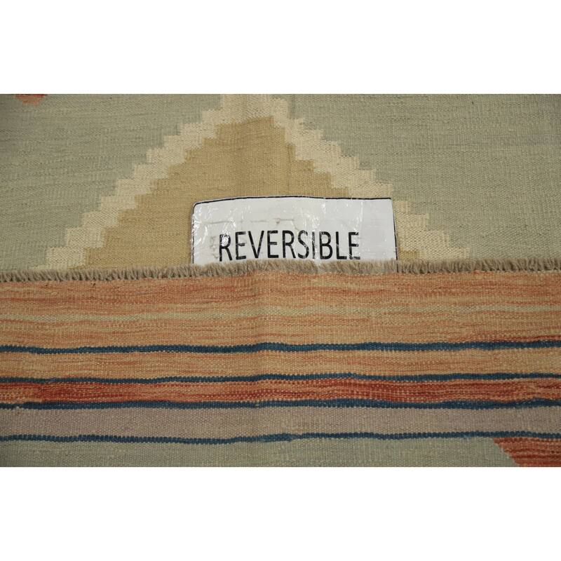 Hand Woven Oriental 100% Wool Carpet Southwestern Tribal Multi-Colored Kilim Area Rug - 6' 9'' X 4' 11''