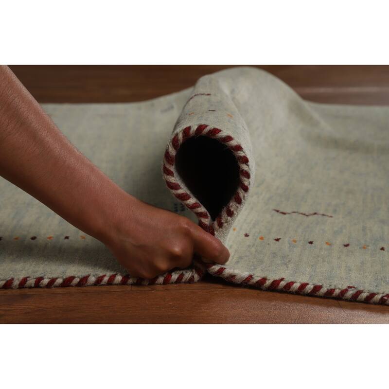 Hand Knotted Oriental 100% Wool Carpet Tribal Animal Pictorial Multi-Colored Gabbeh Area Rug - 5' 10'' X 3' 11''