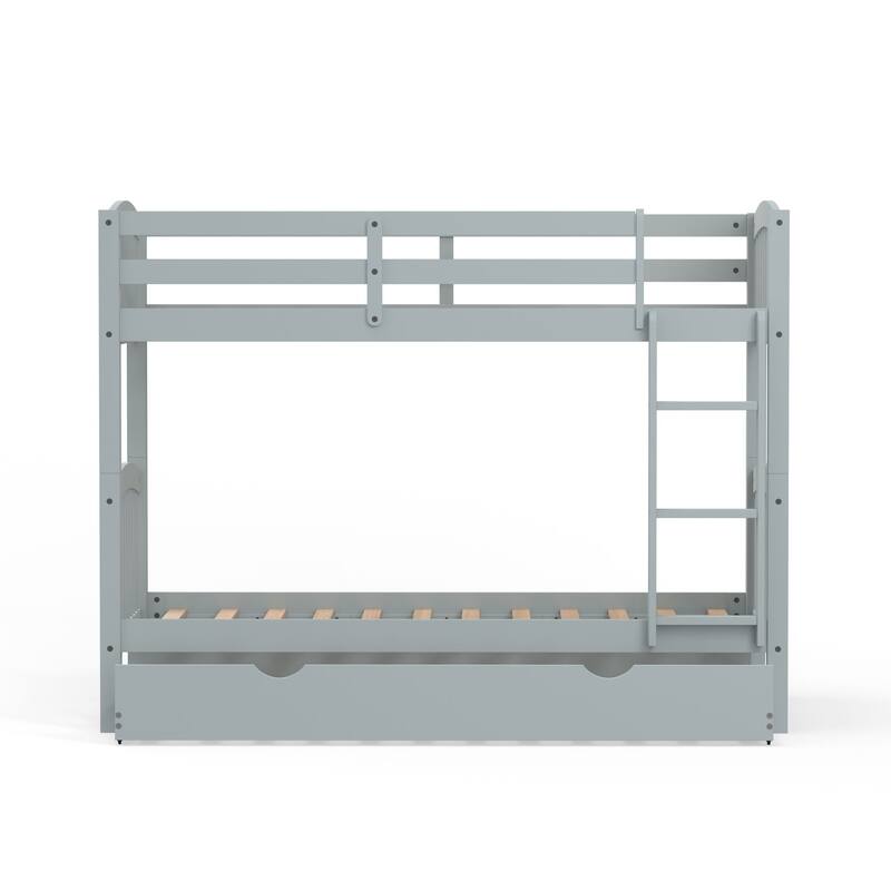 Arca Wood Twin Over Twin Bunk Bed and Trundle