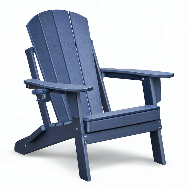 Folding Outdoor Adirondack Chair,HDPE All-weather Fire Pit Chair