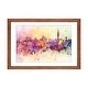 preview thumbnail 10 of 18, iCanvas "Taipei Skyline In Watercolor Background" by Paul Rommer Walnut - 16x24x1