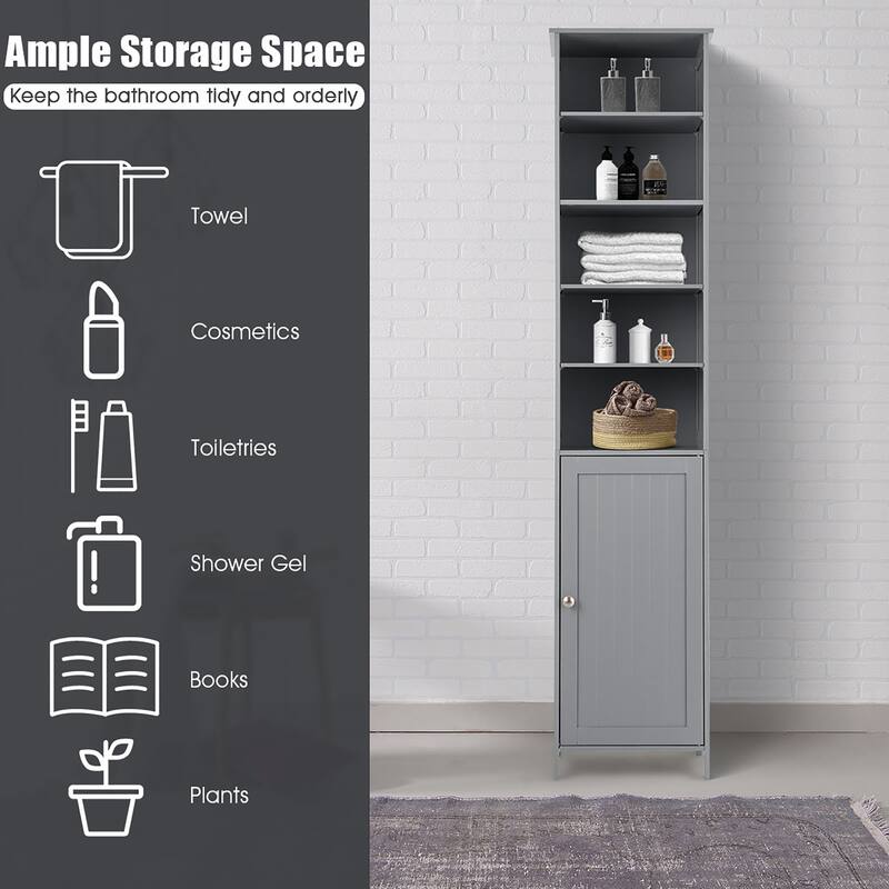 Costway 72''H Bathroom Tall Floor Storage Cabinet Shelving Display - See Description