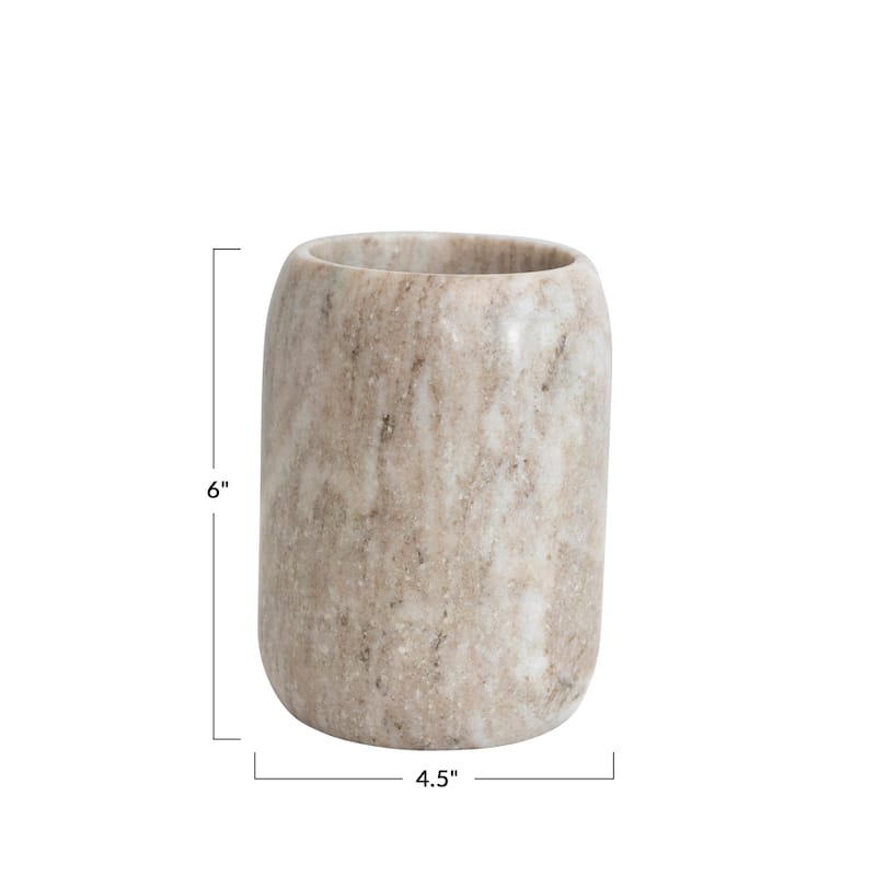 Marble Bottle Holder/Crock - 4.5"L x 4.5"W x 6.0"H