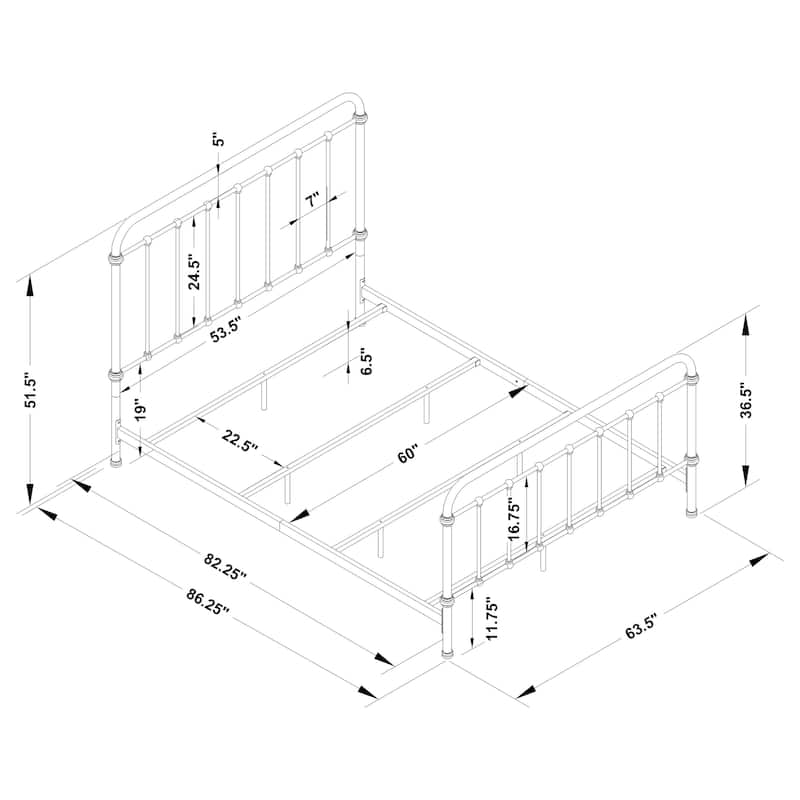 Livingston Metal Open Frame Bed Dark Bronze