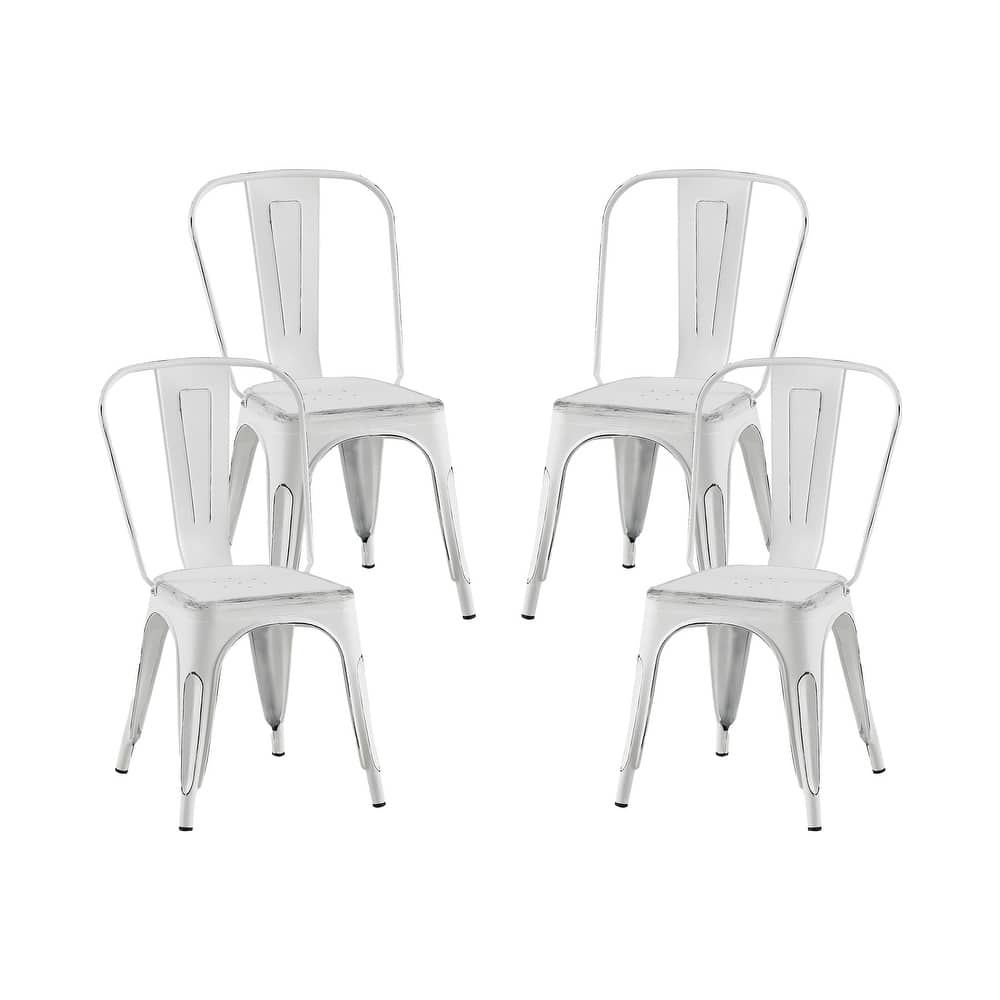 Industrial Metal 18 Inch Stackable Dining Chair Set