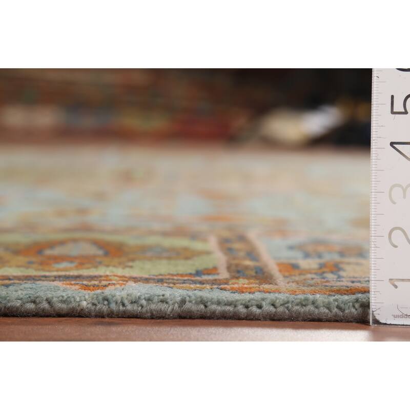 Light Blue Tribal Kazak Oriental Area Rug Handmade Wool Carpet - 8'3"x 9'11"