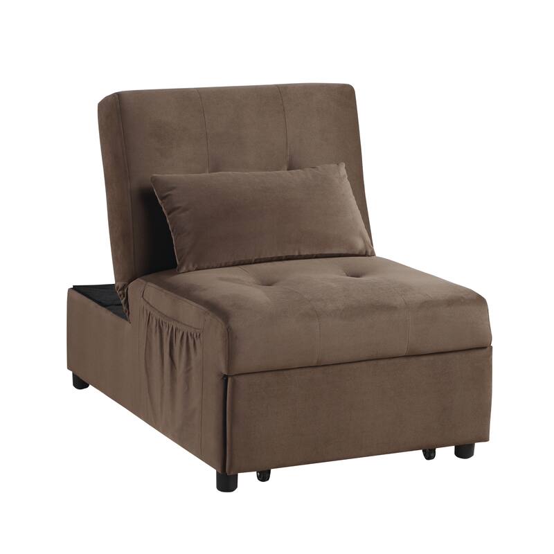 Daria 4-in-1 Convertible Futon Lounge Chair - Brown