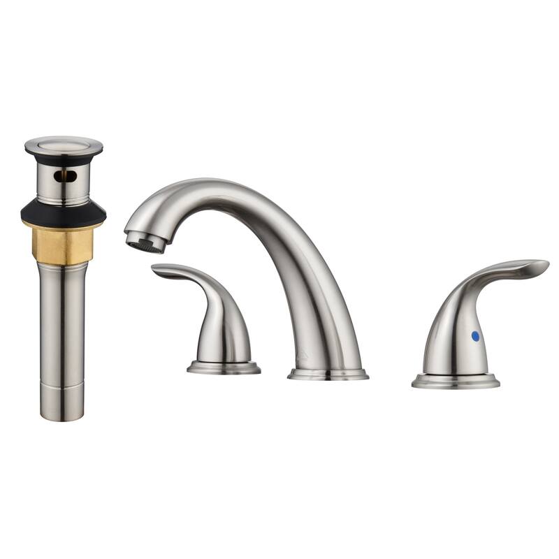 8 in. Widespread Double Handle Bathroom Faucet with Drain Kit Included