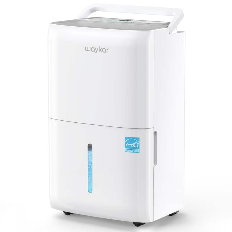 120 Pint Energy Star Dehumidifier for 6,000 Sq. Ft. – Ultra Quiet, Auto Comfort, Drain Hose & Water Tank - Off-White