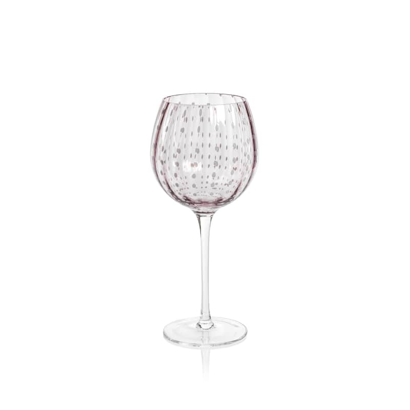 Pescara White Dot Wine Glasses, Set of 4 - Purple