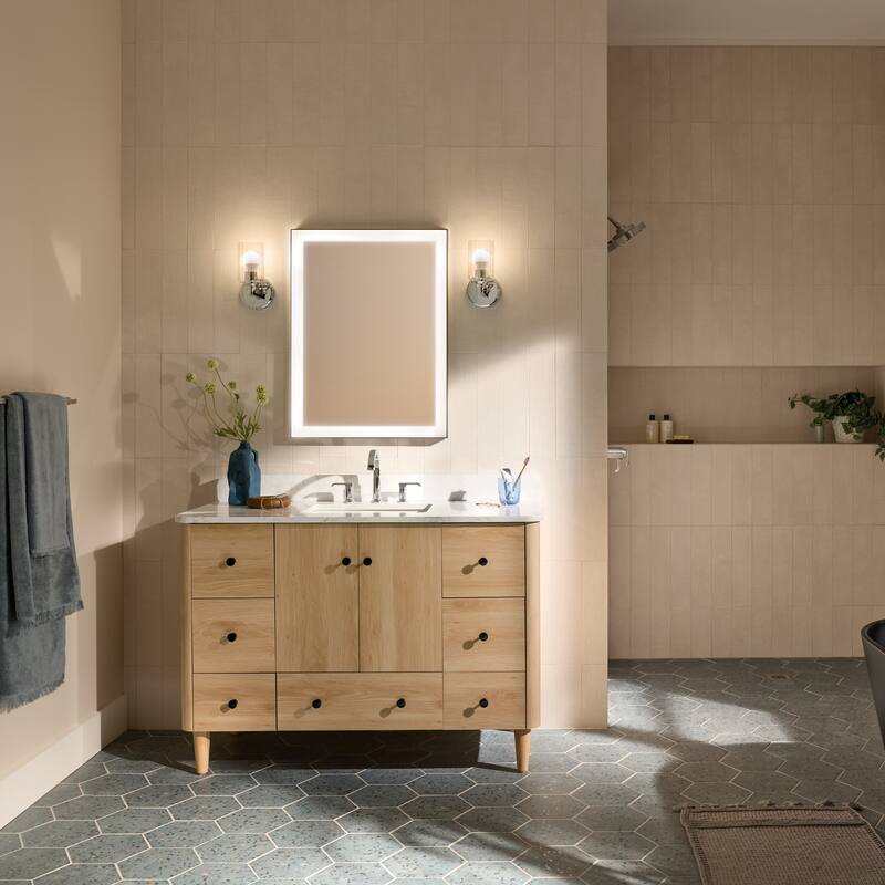 Kichler Lighting Gioe 9.5" 1-Light Wall Sconce with Clear Fluted Glass in Chrome