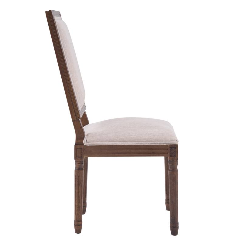 Christopher Knight Home - French Country Dining Chairs Set with Upholstered Backrest & Upholstered Seats with Fluted Legs