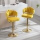 preview thumbnail 8 of 36, HOMEFUN Velvet Swivel Adjustable Height Scallop Bar Stools With Footrest(set of 2)