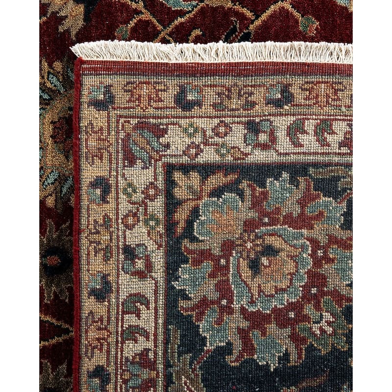 Indo Persian One-of-a-Kind Hand-Knotted Area Rug - Red, 9' 1" x 11' 9" - 9' 1" x 11' 9"