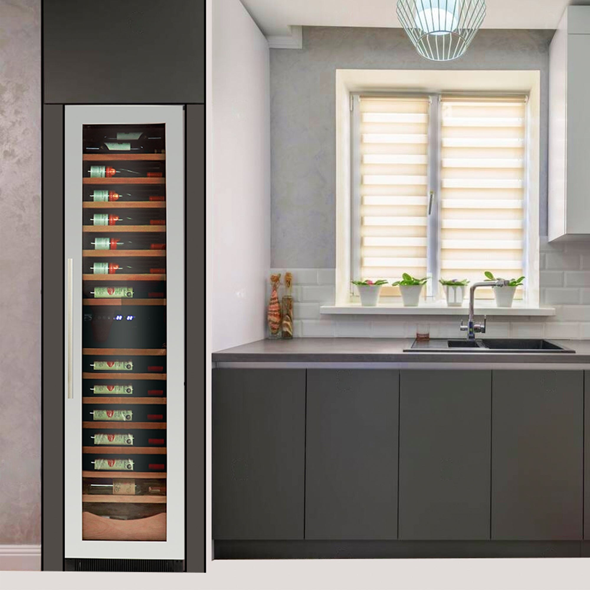 Slim wine fridge hotsell cabinet