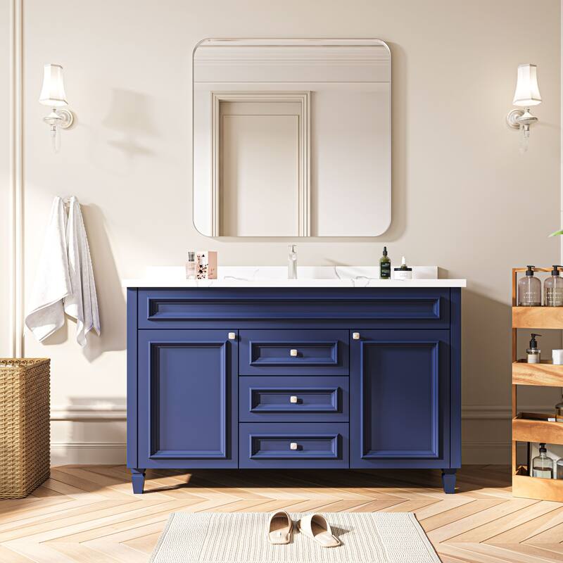 Organnice Rectangular Aluminum Frame Vanity Bathroom Mirror with Clear Glass